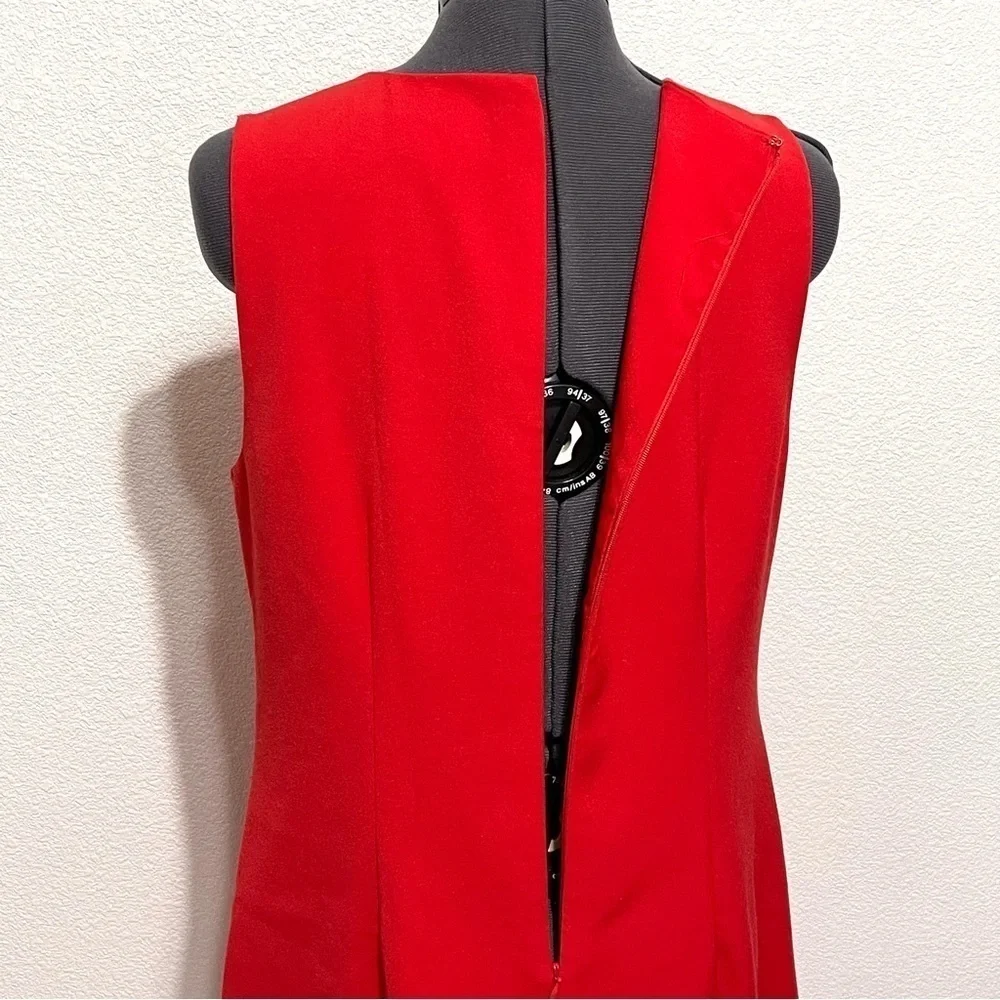 J.Crew Woman Red Grommet Scalloped Shift Sleeveless Dress Size 8